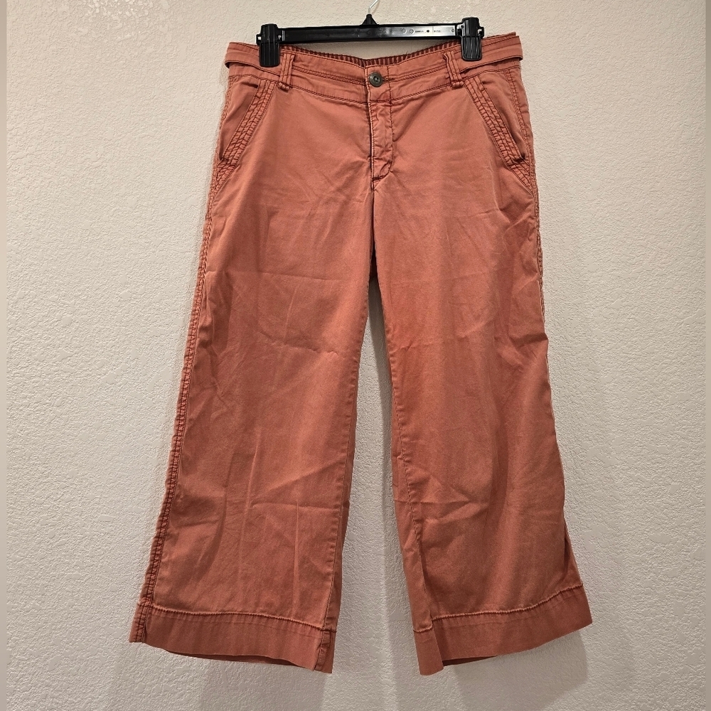 Anthropologie Hei Hei Cropped Wide Leg Pants Salmon Size 27 - Picture 2 of 7